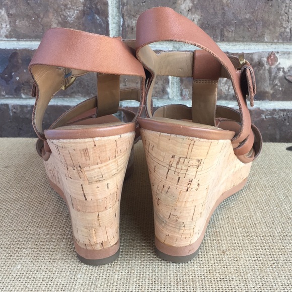 Franco Sarto Leather T-Strap Wedges - Picture 4 of 8